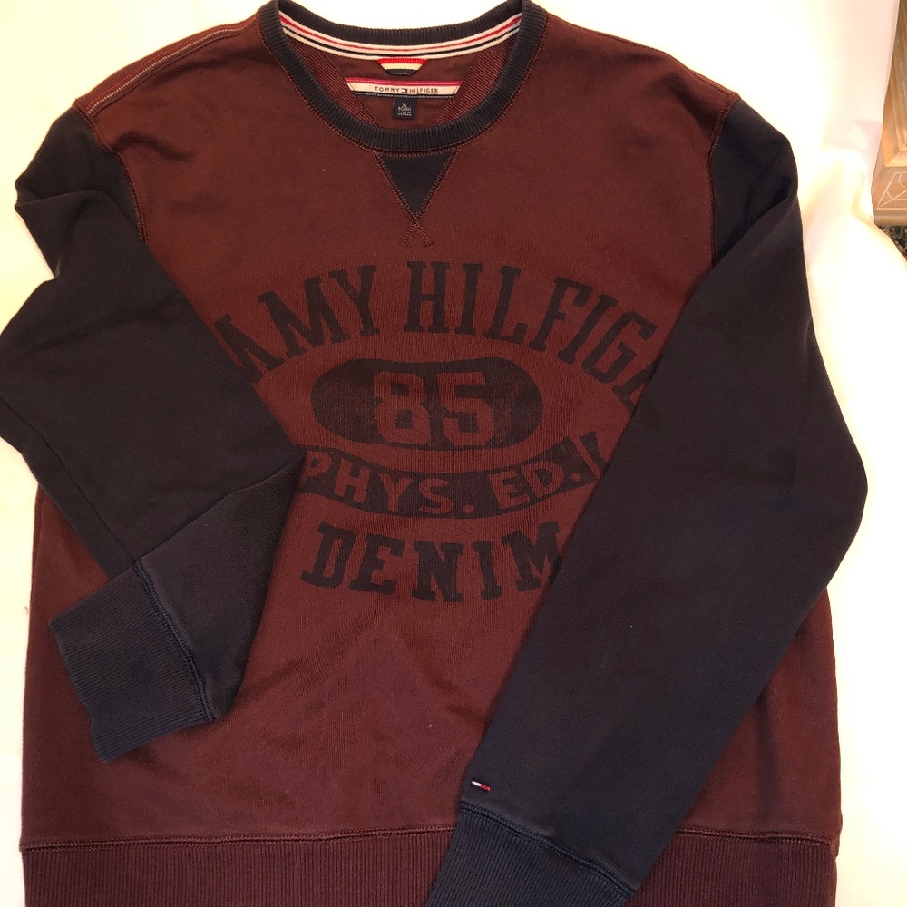 Tommy Hilfiger Men's Sweatshirt XL Maroon + Navy